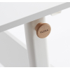 FLEXA Moby Schreibtisch L-Form Höhenverstellung mittels Holzdrehrad
