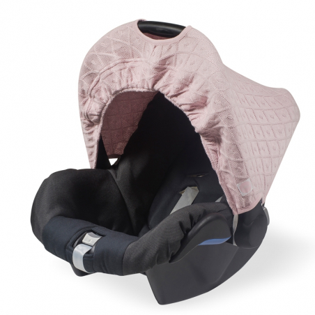 Jollein Sonnenverdeck für Kindersitz 0 bis 9 Monate Diamond knit vintage pink