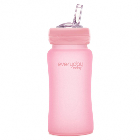 Everyday Baby Glas-Trinkbecher Straw Bottle 240ml Pink