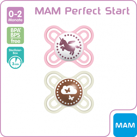 MAM Perfect Start Silikon 0-2 Monate - girl