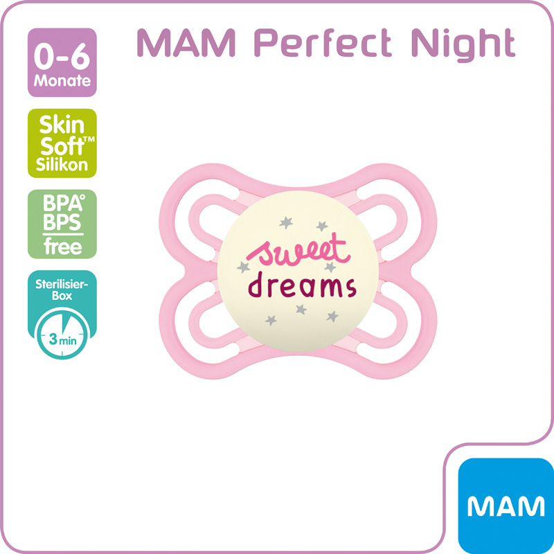 MAM Perfect Night Silikon 0-6 Monate Girl Dessin 1