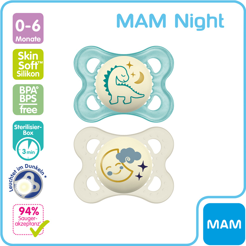 MAM Night Silikon 0-6 Monate Boy