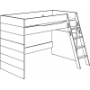 Paidi FIONA Spielbett 140cm (120x200cm) mit schräger Leiter Skizze