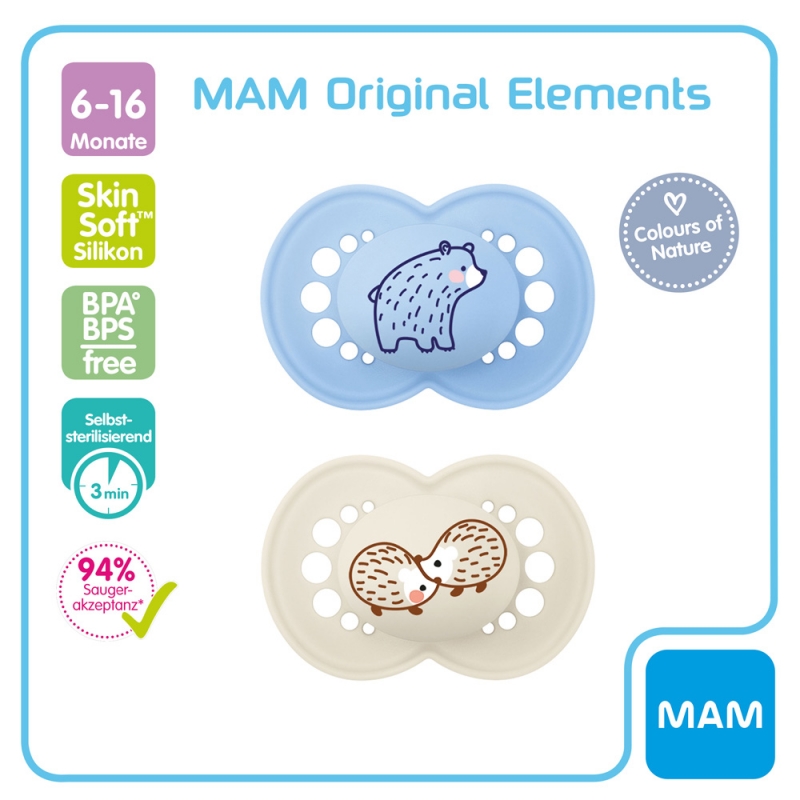 MAM Original Elements Silikon 6-16 Monate Boy
