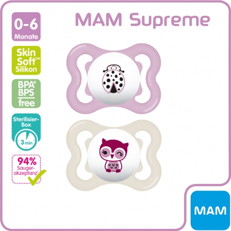 MAM Supreme Silikon 0-6 Monate Girl