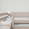 FLEXA Classic halbhohes Bett mit schräger Leiter und Rutsche grau lasiert Detailansicht