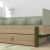 FLEXA Popsicle Unterbettschubkasten mit Bedienknöpfen in Kiwigrün mit Einzelbett
