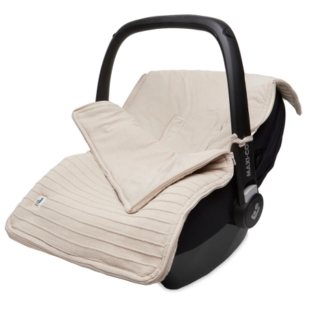 Jollein Komfortsack für Kindersitz 0 bis 9 Monate Pure Knit Nougat